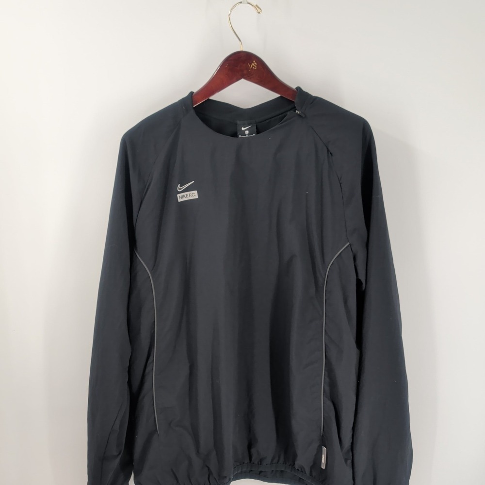 Nike F.C. Woven Midlayer Wind Soccer Zipper Pullover Sweatshirt Black Size XL